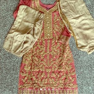3PC Blushed Pink Pakistani / Indian Suit